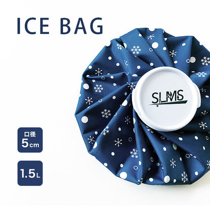 アイスバック 氷嚢 SLMS ゴルフ スポーツ キャンプ 運動会 アウトドア 夏 氷のう ICE BAG 1.5L ネイビー スノーデザイン 熱中症対策 猛暑対策 日焼け 水 氷 打撲 捻挫 おしゃれ かわいい